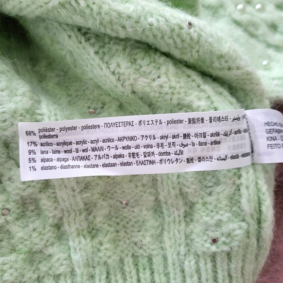 Zara Pearl Knit Crew Neck Sweater Top - Picture 10 of 10